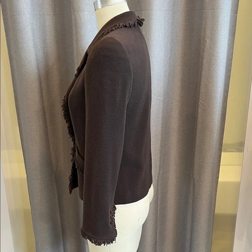 Armani Collezione - Vintage! -Double-Breasted Brown Blazer - Size 8 - Dark Brown - Picture 4 of 13